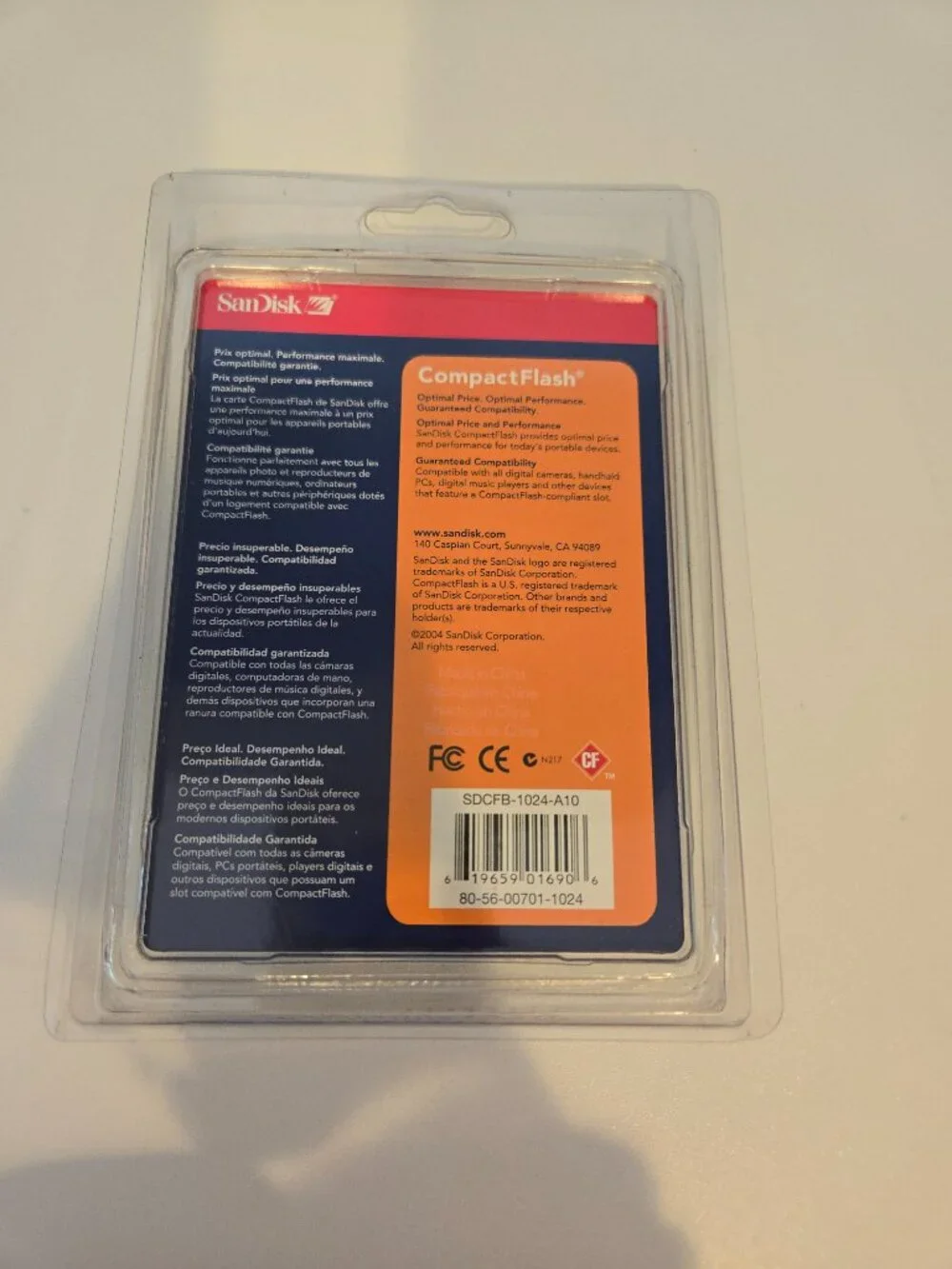 New SanDisk 1.0GB CompactFlash Type I Memory Card - Vintage Factory Sealed Blist